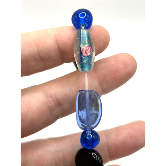 Art Glass Beads Multicolored Stretch Womens Bracelets Lot of 3 Fashion - Picture 13 of 13